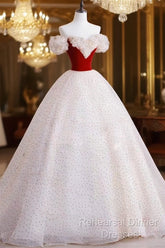 A-Line  Off Shoulder Tulle Light Champagne Long Semi Formal Prom Dress, Light Champagne Evening Dress